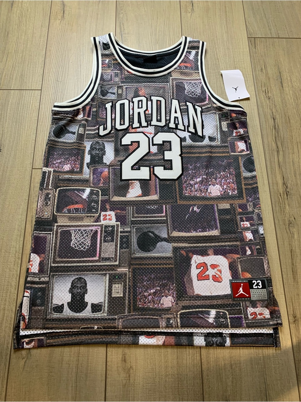Jordan Boys Multi-Color Graphic Jersey- Dark Smoke Grey & Purple